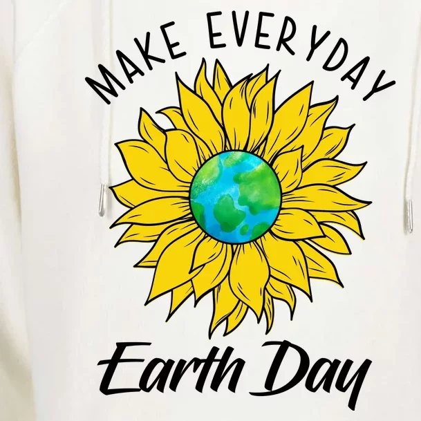 Make Everyday Earth Day Sunflower Womens Funnel Neck Pullover Hood