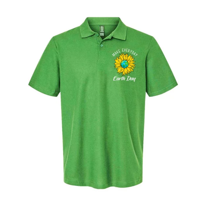 Make Everyday Earth Day Sunflower Softstyle Adult Sport Polo