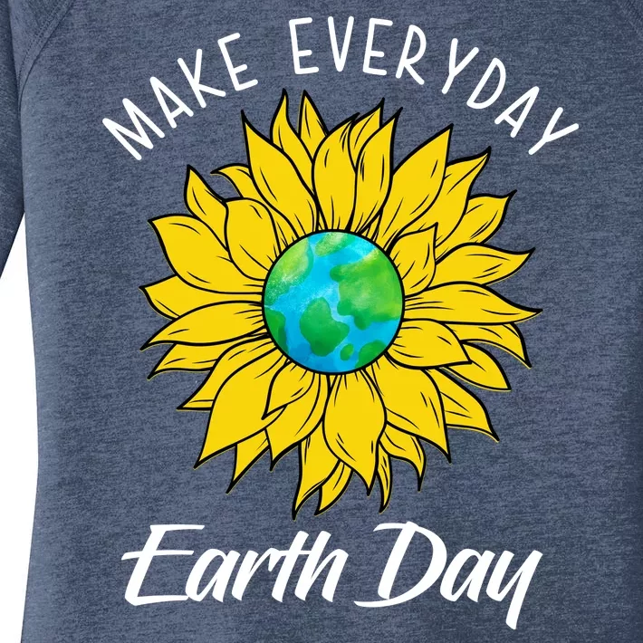 Make Everyday Earth Day Sunflower Women's Perfect Tri Tunic Long Sleeve Shirt