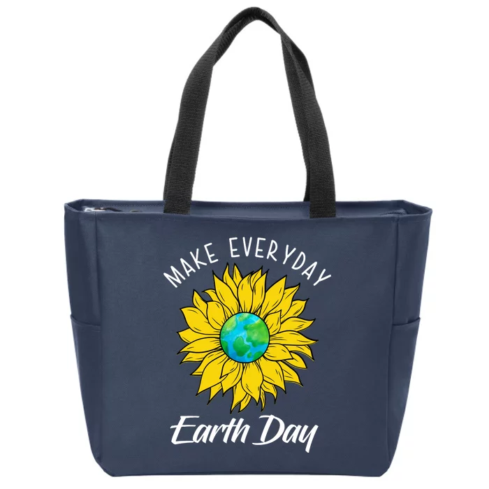 Make Everyday Earth Day Sunflower Zip Tote Bag