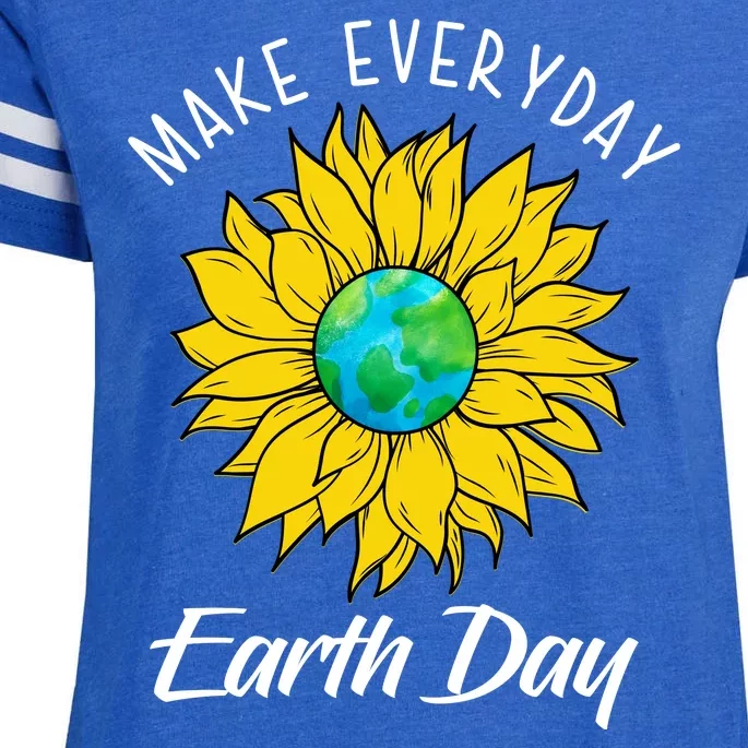 Make Everyday Earth Day Sunflower Enza Ladies Jersey Football T-Shirt