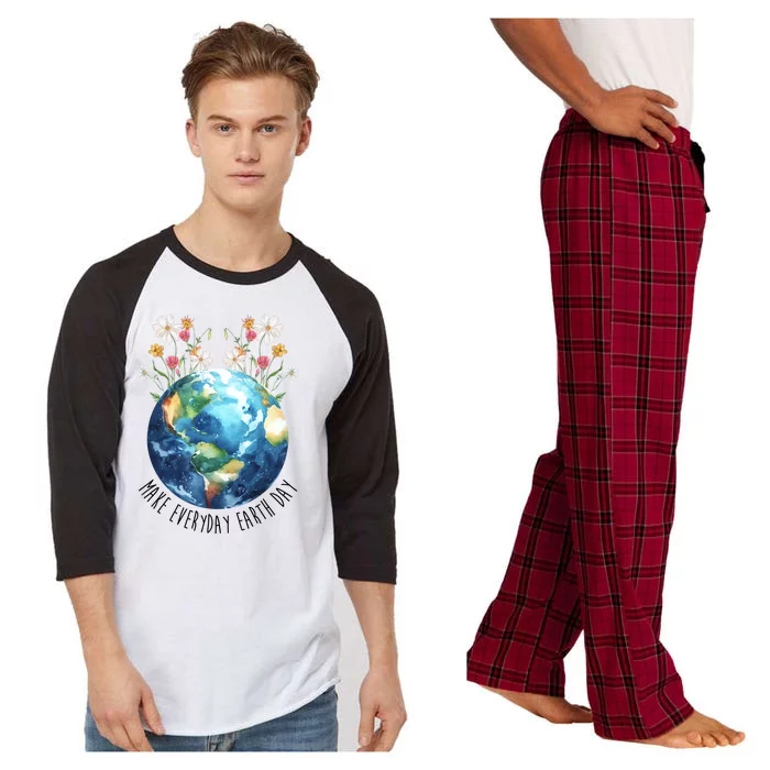 Make Everyday Earth Day Floral Globe Awareness Raglan Sleeve Pajama Set