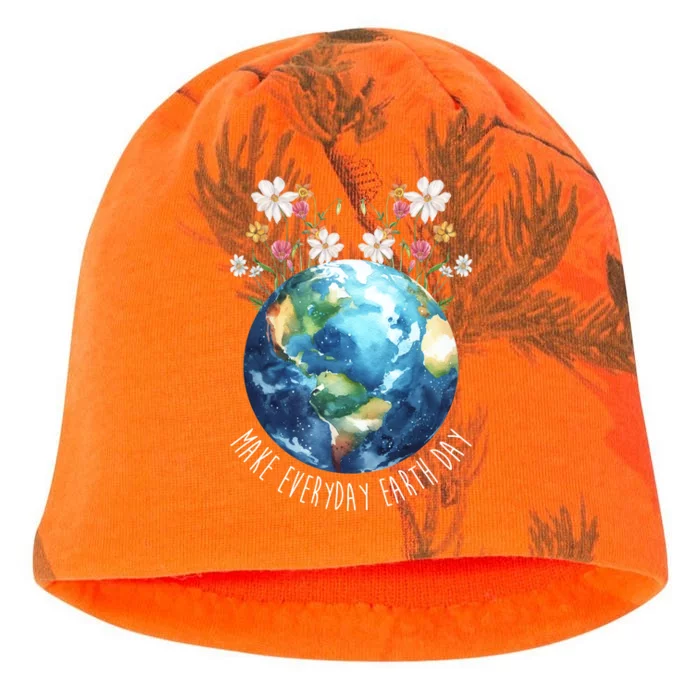 Make Everyday Earth Day Floral Globe Awareness Kati - Camo Knit Beanie