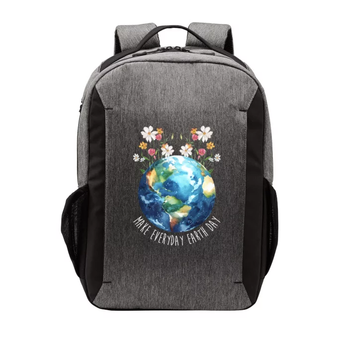 Make Everyday Earth Day Floral Globe Awareness Vector Backpack