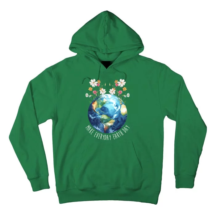 Make Everyday Earth Day Floral Globe Awareness Tall Hoodie