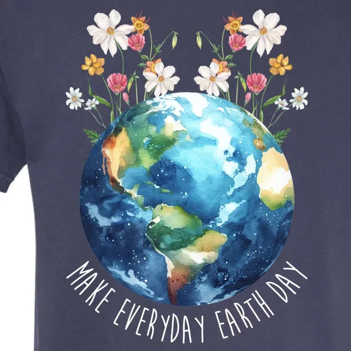 Make Everyday Earth Day Floral Globe Awareness Garment-Dyed Heavyweight T-Shirt