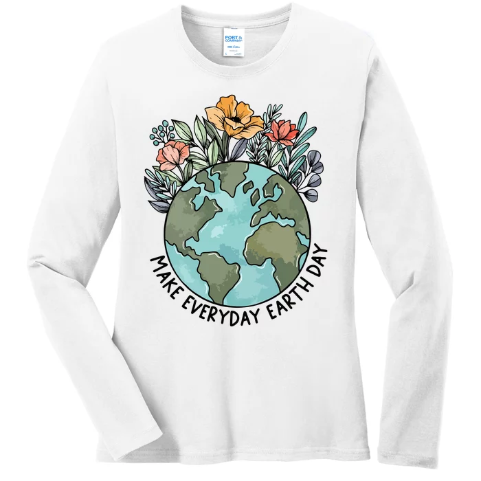 Make Everyday Earth Day Ladies Long Sleeve Shirt