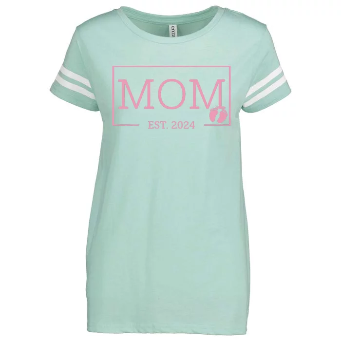 Mom Established Est 2024 New Born Mothers Day Enza Ladies Jersey Football T-Shirt