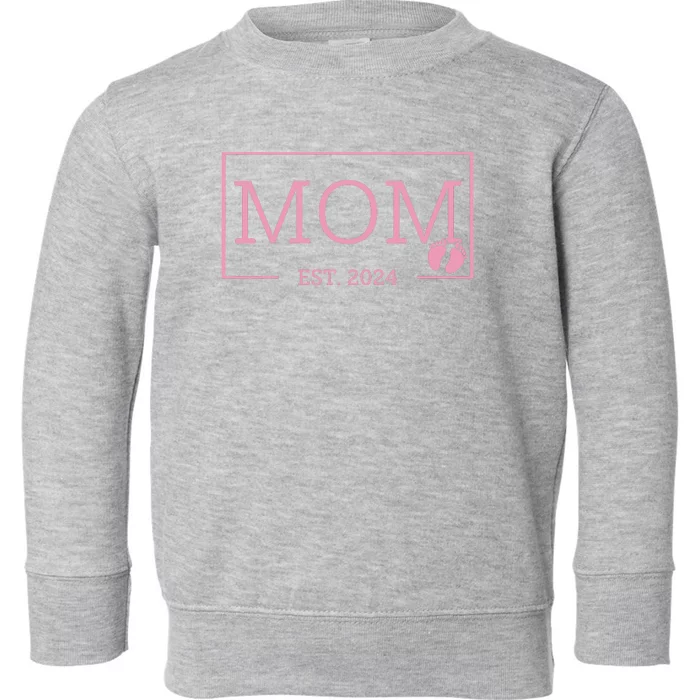 Mom Established Est 2024 New Born Mothers Day Toddler Sweatshirt