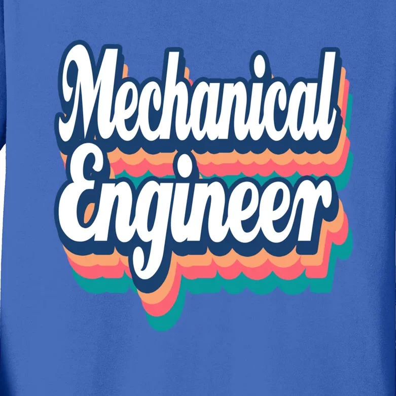 Mechanical Engineer Engineering Major Retro Cool Gift Kids Long Sleeve Shirt