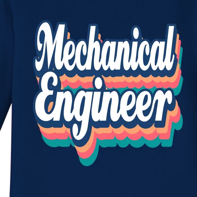 Mechanical Engineer Engineering Major Retro Cool Gift Baby Long Sleeve Bodysuit