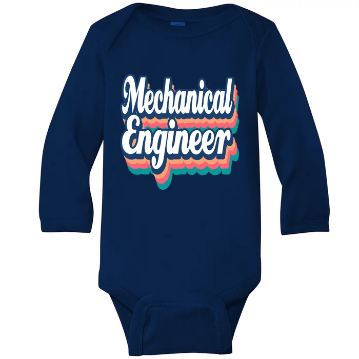 Mechanical Engineer Engineering Major Retro Cool Gift Baby Long Sleeve Bodysuit