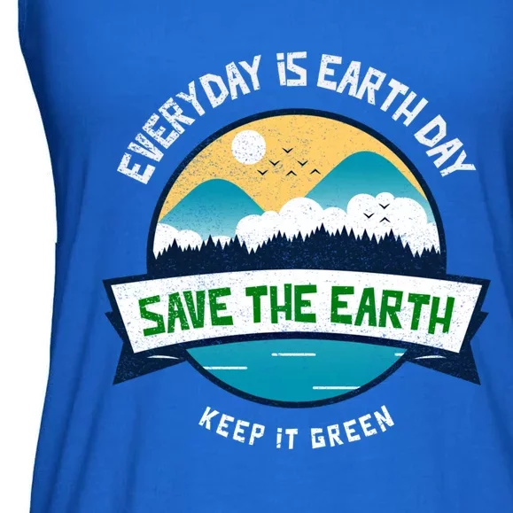 Make Everyday Earth Day Saving Mother Earth Landscape Design Gift Ladies Essential Flowy Tank