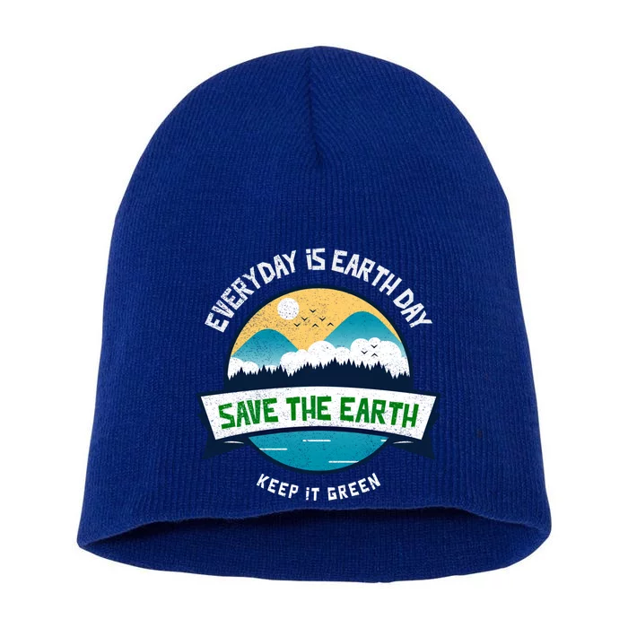 Make Everyday Earth Day Saving Mother Earth Landscape Design Gift Short Acrylic Beanie