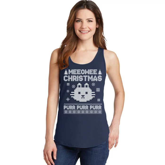 Meeowee Christmas Ugly Sweater Ladies Essential Tank