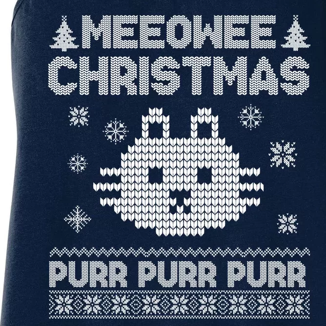 Meeowee Christmas Ugly Sweater Women's Racerback Tank