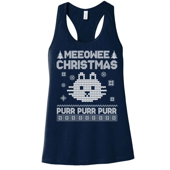 Meeowee Christmas Ugly Sweater Women's Racerback Tank