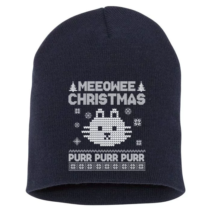 Meeowee Christmas Ugly Sweater Short Acrylic Beanie