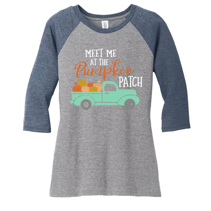 Meet Me at the Pumpkin Patch Women's Tri-Blend 3/4-Sleeve Raglan Shirt