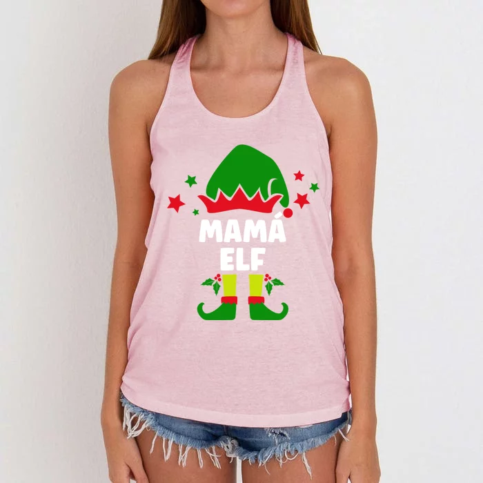 Mamá Elf Funny Spanish Mother Christmas Decorations Gift Women's Knotted Racerback Tank