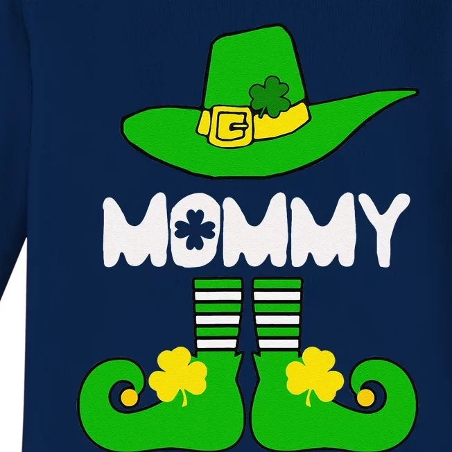 Mommy Elf Funny Irish Lucky St Patricks Day Gift Mom Women Baby Long Sleeve Bodysuit