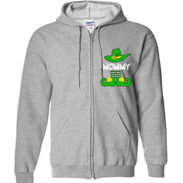 Mommy Elf Funny Irish Lucky St Patricks Day Gift Mom Women Full Zip Hoodie