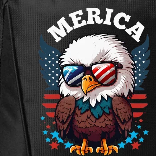 Merica Eagle Funny Patriotic Eagle Usa Flag City Backpack