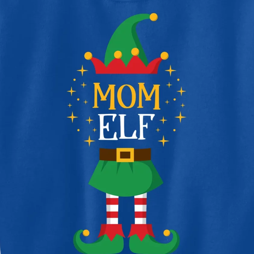 Mom Elf Funny Mother Xmas Cute Matching Family Group Elves Gift Kids Sweatshirt