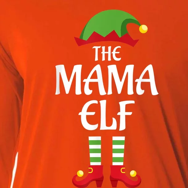 Mama Elf Family Matching Group Christmas Cooling Performance Long Sleeve Crew