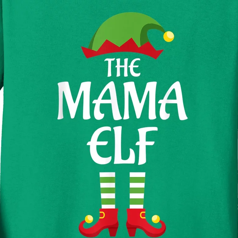 Mama Elf Family Matching Group Christmas Kids Long Sleeve Shirt