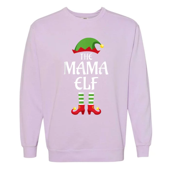 Mama Elf Family Matching Group Christmas Garment-Dyed Sweatshirt