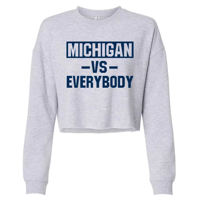 Michigan Everybody Funny Cropped Pullover Crew