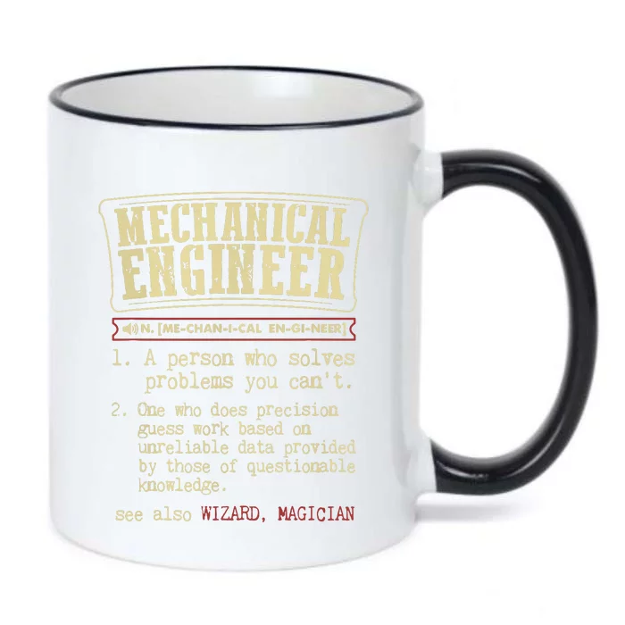 Mechanical Engineer Funny Dictionary Definition Black Color Changing Mug