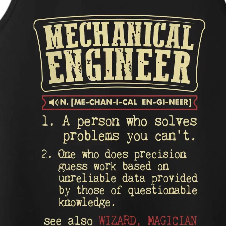 Mechanical Engineer Funny Dictionary Definition Performance Tank