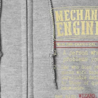 Mechanical Engineer Funny Dictionary Definition Full Zip Hoodie