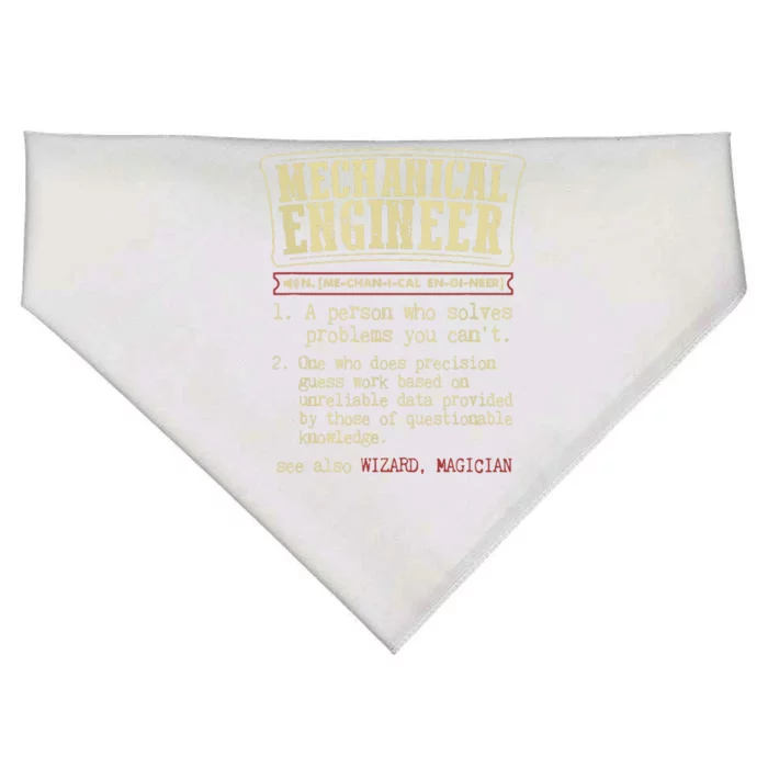 Mechanical Engineer Funny Dictionary Definition USA-Made Doggie Bandana