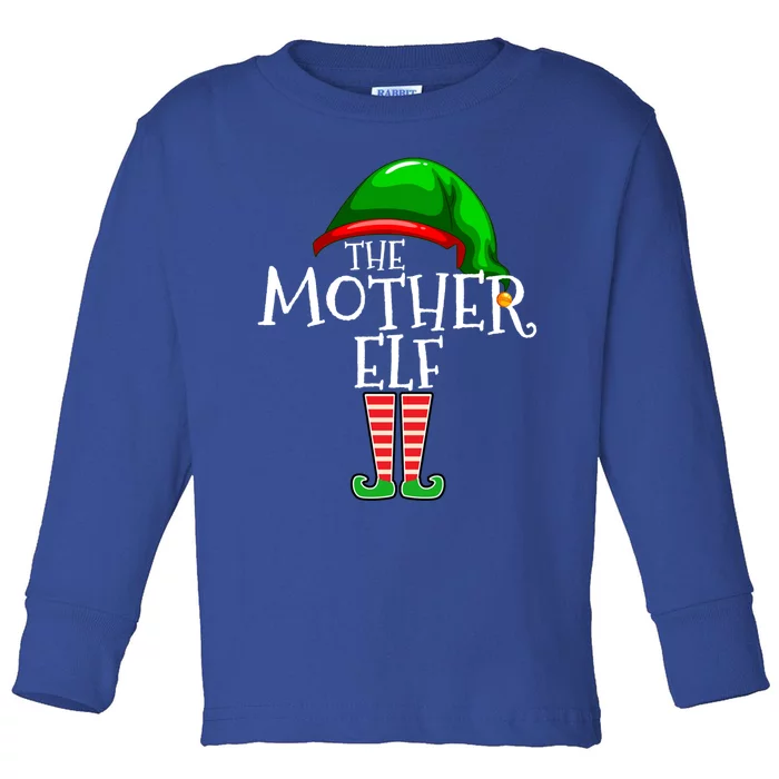 Mother Elf Family Matching Group Christmas Gift Mommy Mom Funny Gift Toddler Long Sleeve Shirt