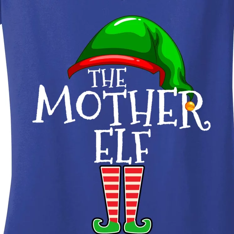 Mother Elf Family Matching Group Christmas Gift Mommy Mom Funny Gift Women's V-Neck T-Shirt