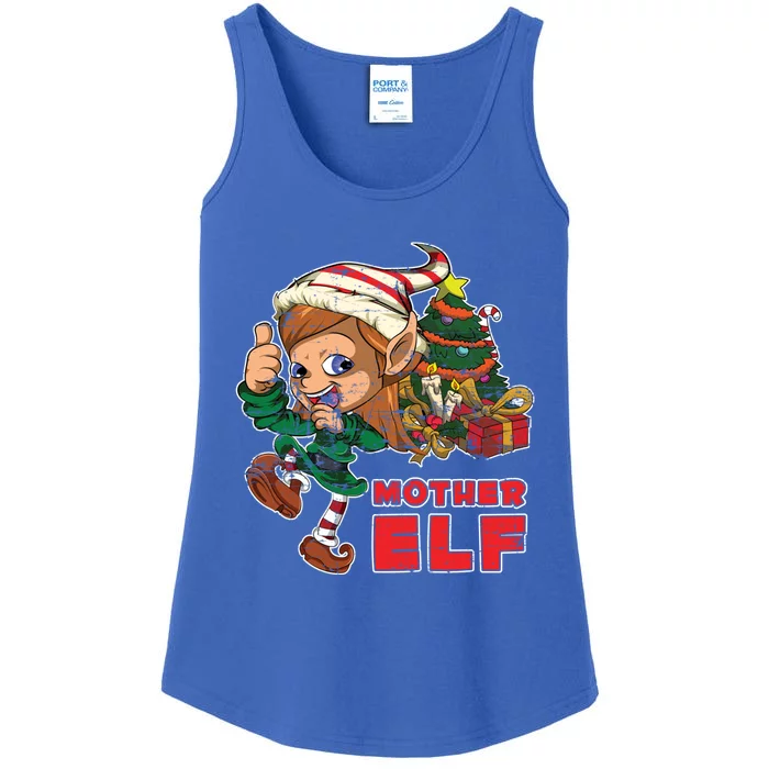 Mother Elf Family Xmas Pajama Mom Gift Mother Gift Ladies Essential Tank