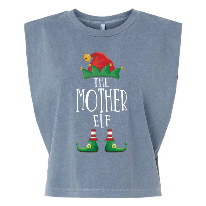 Mother Elf Funny Family Matching Group Christmas Party Elf Gift Garment-Dyed Women's Muscle Tee