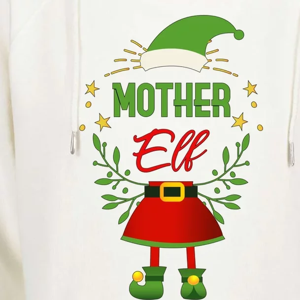 Mother Elf Funny Gift Womens Funnel Neck Pullover Hood