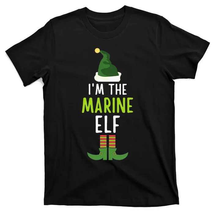 Marine Elf Funny Christmas Pajama T-Shirt