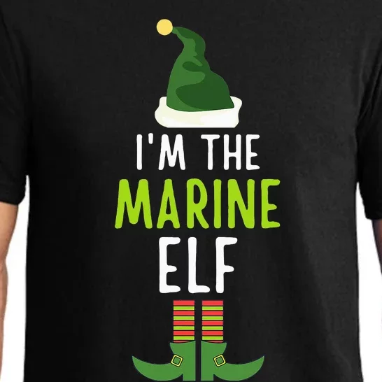 Marine Elf Funny Christmas Pajama Pajama Set