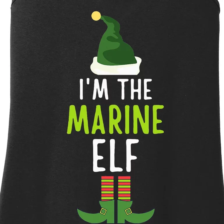 Marine Elf Funny Christmas Pajama Ladies Essential Tank