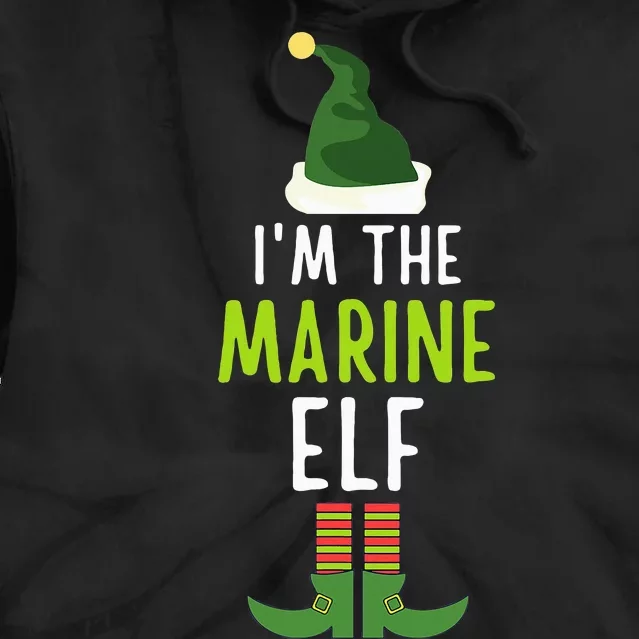 Marine Elf Funny Christmas Pajama Tie Dye Hoodie