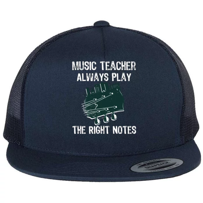 Music Education Funny For Guitar Music Teacher Cool Gift Flat Bill Trucker Hat