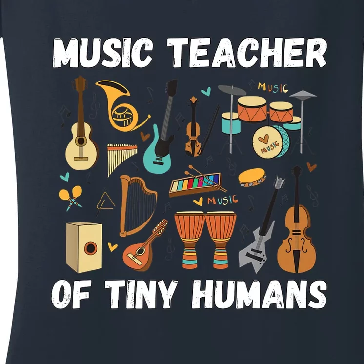 Music Education Funny For Music Teacher Women's V-Neck T-Shirt