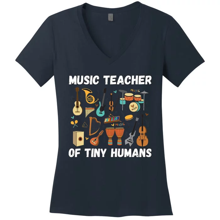 Music Education Funny For Music Teacher Women's V-Neck T-Shirt