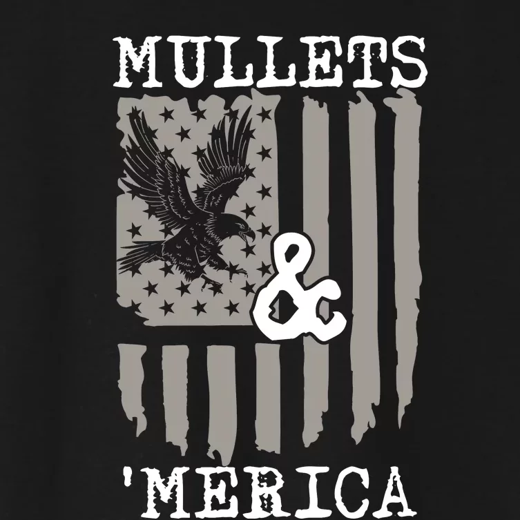 Mullet Eagle Flag Mullets And Merica | Party In The Back Women's Crop Top Tee