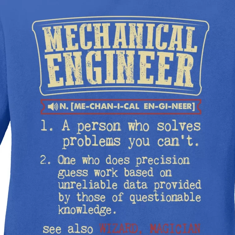 Mechanical Engineer Gift Funny Dictionary Definition Gift Ladies Long Sleeve Shirt